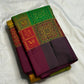 Multicolor Handwoven Pure Silk Kanjivaram Butta Saree with Bomkai Fusion Checks
