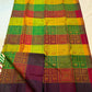 Multicolor Handwoven Pure Silk Kanjivaram Butta Saree with Bomkai Fusion Checks