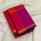 Multicolour checked Kanchi Pattu silk saree with oversized checks, full view