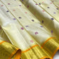 Multicolour Gandaberunda butta on Warm Ivory Kanjipuram silk saree - Idam Living