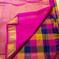 Folded view of multicolour paalum pazhamum Kancheepuram silk saree with magenta border — Idam Living