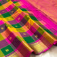 Multicolour Paalum Pazhamum Kanchipuram saree with Mayil Chakram motifs, full view