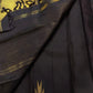 Multicolour temple border on black Kanjivaram saree