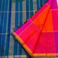 Multicoloured Kanchi Pattu saree with bold Paalum Pazhamum checks, close-up