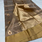 Mushroom Pattu Silk handwoven Chanderi saree