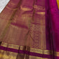 Vadamalli Purple Kanjivaram border with detailed antique gold wedding procession motifs