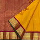 Mustard Gold Handwoven Pure Silk Kanchipuram Saree with Maroon Korvai Border