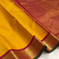 Mustard Gold Handwoven Pure Silk Kanchipuram Saree with Maroon Korvai Border