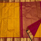 Mustard Gold Handwoven Pure Silk Kanchipuram Saree with Maroon Korvai Border