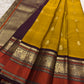 Mustard Handwoven Pure Silk Kanchipuram Saree with Varisaipet Vanasringaram Border