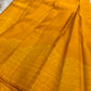 Canary Yellow Kanjeevaram pure silk saree folded view
