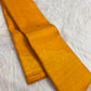 Canary Yellow handwoven pure silk Kanjeevaram saree with floral butta motifs — full saree overview — Idam Living