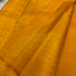 Gaja-Yali border detail on Canary Yellow Kanjeevaram pure silk saree