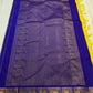 Royal blue korvai border with gold zari vanasringaram motifs on mustard yellow Kanchipuram saree — Idam Living
