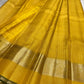 Dense all-over zari kattam gold zari body on canary yellow Kanjeevaram pure silk saree — Idam Living