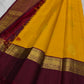 Mustard Yellow pure silk Kanchipuram saree — butta