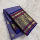 Mysterious purple Kanchipattu saree with traditional zari pallu detail – Idam Living