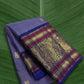 Mysterious purple Kanjivaram silk saree with violet korvai border and sorgavaasal mayil motif – front view