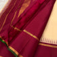 Natural Wheat and Deep Red Handwoven Pure Silk Kanjivaram Saree with Korvai Pillayar Reku Border
