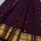 Naval Pazham plum pure silk Kanchipuram Butta saree, view 3