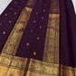 Naval Pazham plum pure silk Kanchipuram Butta saree, view 4