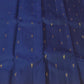 Navy Blue Handwoven Pure Silk Kanjivaram Saree with Vermilion Red Korvai Border
