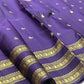 Navy Blue Handwoven Pure Silk Kanchipuram Saree with Horse Motif Varisaipet Border