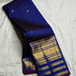 Amethyst purple and navy double shade handwoven Kanchipuram silk saree with maanga butta and varisaipet border — Idam Living