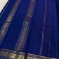 Ink blue saree border close-up with navy zari design on Pure Kanchipuram Silk Saree, available in the USA