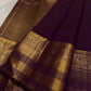 Needle-fine Vairaoosi-style zari lines on the Kathiri Purple silk.