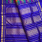 Jewel-toned Madras checks pallu of neelam blue Kanchipuram silk saree