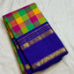 Handwoven Paalum Pazhamum pure silk weave in neelam blue