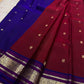 Neelam Blue and Arakku pure silk Kanchipuram Butta saree, view 3