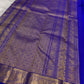 Neelam Blue pure silk Kanchipuram Butta saree, view 3