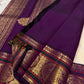 Off white Kanchi Pattu saree with lightweight Korvai purple red green border — Idam Living