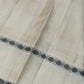 Zari and weave detail of the Maroon and Black Striped Premium Zariless Korvai Kanjivaram Saree with Off White Rettapet Rudraksham Borders.