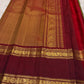 Olive Green and Deep Maroon Handwoven Pure Silk Kanjivaram Saree with Sorgavaasal Mayil Border
