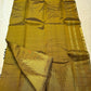 Ettukol flame motifs in antique copper zari on olive green Kancheepuram silk saree — Idam Living