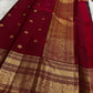 Deep red Vanasringaram gold zari border of olive green KanchiPattu pure silk saree with elephant procession motif