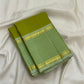 Zari kattam gold grid body on olive green Kanchipuram pure silk saree — Idam Living