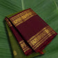 Olive Green and Deep Maroon Handwoven Pure Silk Kanjivaram Saree with Sorgavaasal Mayil Border