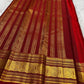 Sorgavasal peacock medallion close-up on olive green Kanchipuram pure silk saree — Idam Living