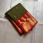 Olive Green Kanjipuram Korvai silk saree folded view
