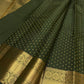 Green Rettapet Kancheepuram saree with broad zari border