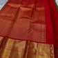Olive Green Pure Silk Kanchipuram saree body with classic-gold zari buttas.