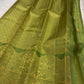 Olive green pure silk Kanjeevaram butta saree, Idam Living