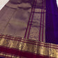 Olive Grey Kanchi Pattu Saree — full drape, pure silk Kanchipuram handwoven — Idam Living