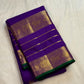 Royal Purple Kancheepuram Varisaipet silk saree - Idam Living