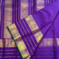 Yazhi border of a Royal Purple Kancheepuram Varisaipet saree - Idam Living