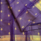 Close-up of Zari Kattam detail on oodha violet Kanjeevaram silk saree